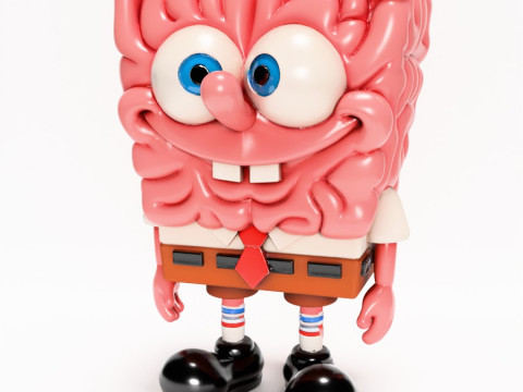 3D Printing SpongeBob SquarePants Slime Brain toy 3D 모델
