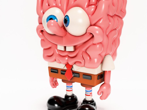 3D Printing SpongeBob SquarePants Slime Brain toy 3D 모델