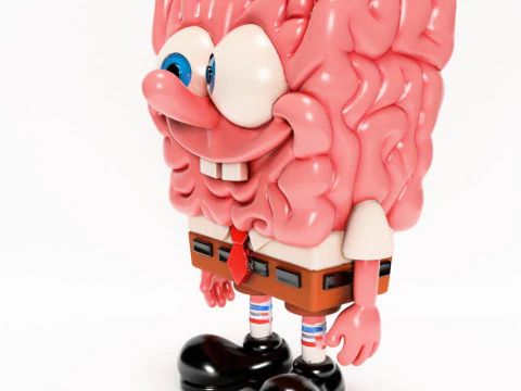 3D Printing SpongeBob SquarePants Slime Brain toy 3D Model