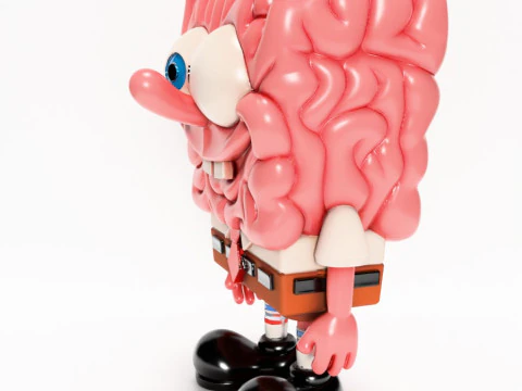 3D Printing SpongeBob SquarePants Slime Brain toy 3D Model