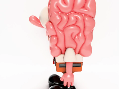 3D Printing SpongeBob SquarePants Slime Brain toy 3D Model