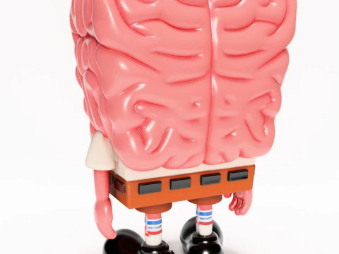 3D Printing SpongeBob SquarePants Slime Brain toy 3D Model