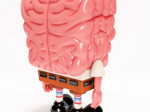 3D Printing SpongeBob SquarePants Slime Brain toy 3D Model