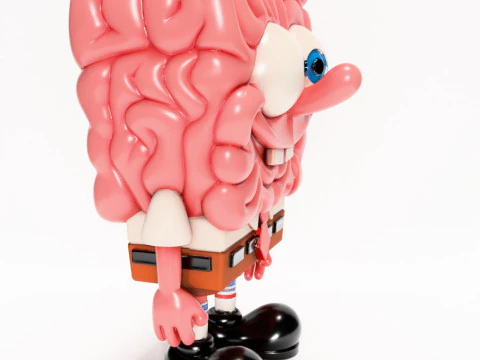 3D Printing SpongeBob SquarePants Slime Brain toy 3D Model