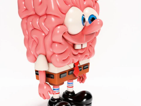3D Printing SpongeBob SquarePants Slime Brain toy 3D Model