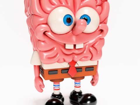 3D Printing SpongeBob SquarePants Slime Brain toy 3D 모델