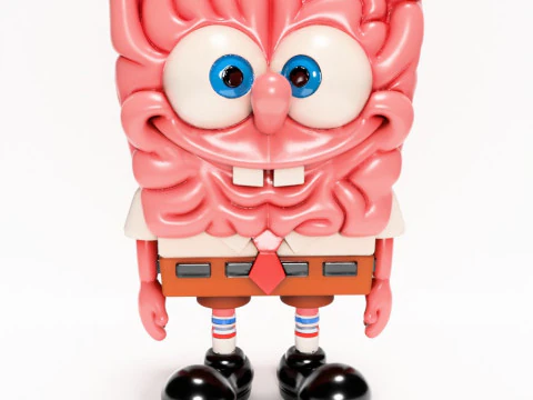 3D Printing SpongeBob SquarePants Slime Brain toy 3D Model