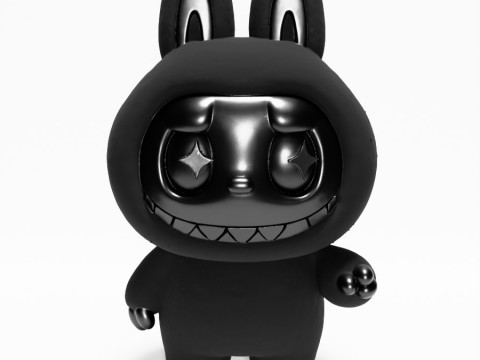 3D Printing Black Labubu The Monsters toy 3D 模型