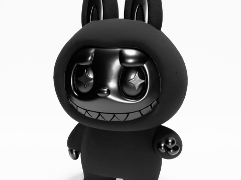 3D Printing Black Labubu The Monsters toy 3D 模型