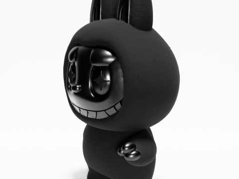 3D Printing Black Labubu The Monsters toy 3D 模型