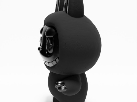 3D Printing Black Labubu The Monsters toy 3D 模型