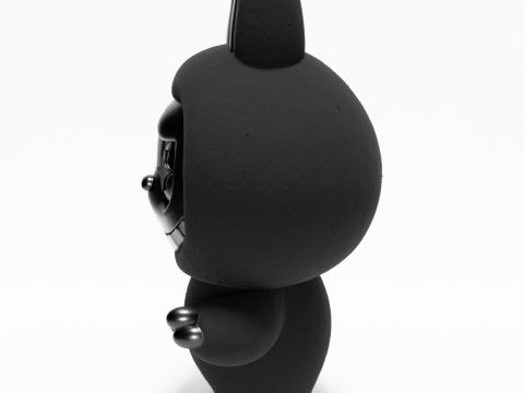 3D Printing Black Labubu The Monsters toy 3D 模型