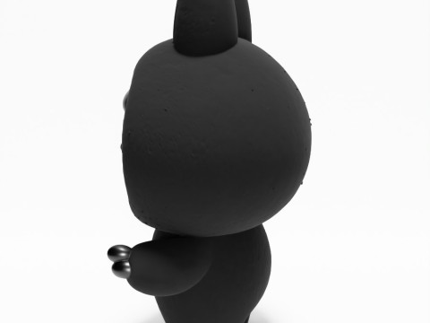 3D Printing Black Labubu The Monsters toy 3D 模型