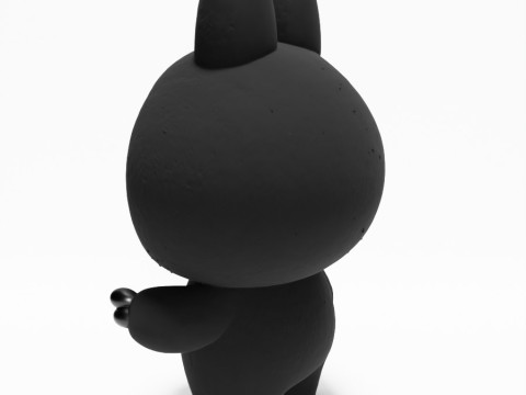3D Printing Black Labubu The Monsters toy 3D 模型