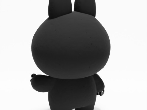 3D Printing Black Labubu The Monsters toy 3D 模型