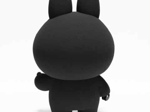 3D Printing Black Labubu The Monsters toy 3D 模型