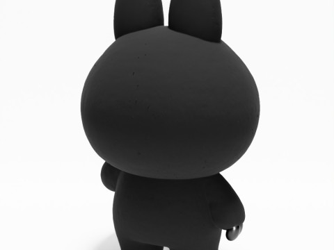 3D Printing Black Labubu The Monsters toy 3D 模型