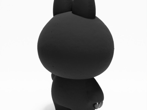 3D Printing Black Labubu The Monsters toy 3D 模型