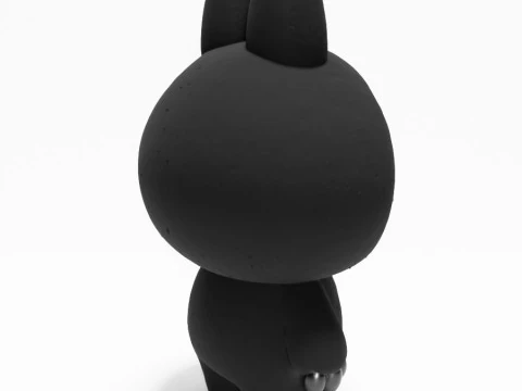 3D Printing Black Labubu The Monsters toy 3D Model