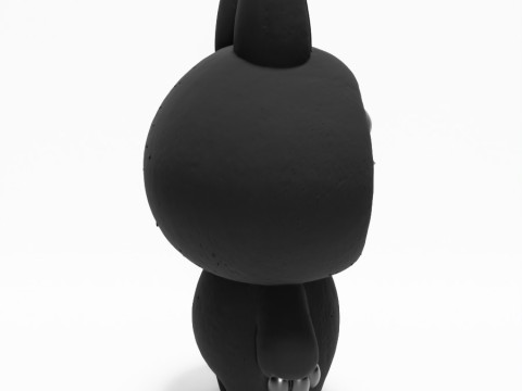 3D Printing Black Labubu The Monsters toy 3D 模型