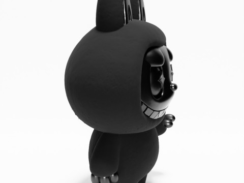 3D Printing Black Labubu The Monsters toy 3D 模型