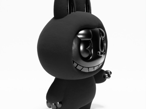 3D Printing Black Labubu The Monsters toy 3D 模型
