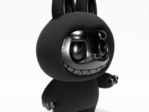 3D Printing Black Labubu The Monsters toy 3D 模型