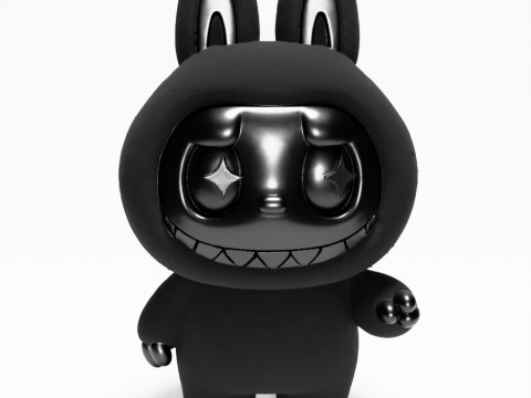 3D Printing Black Labubu The Monsters toy 3D 模型