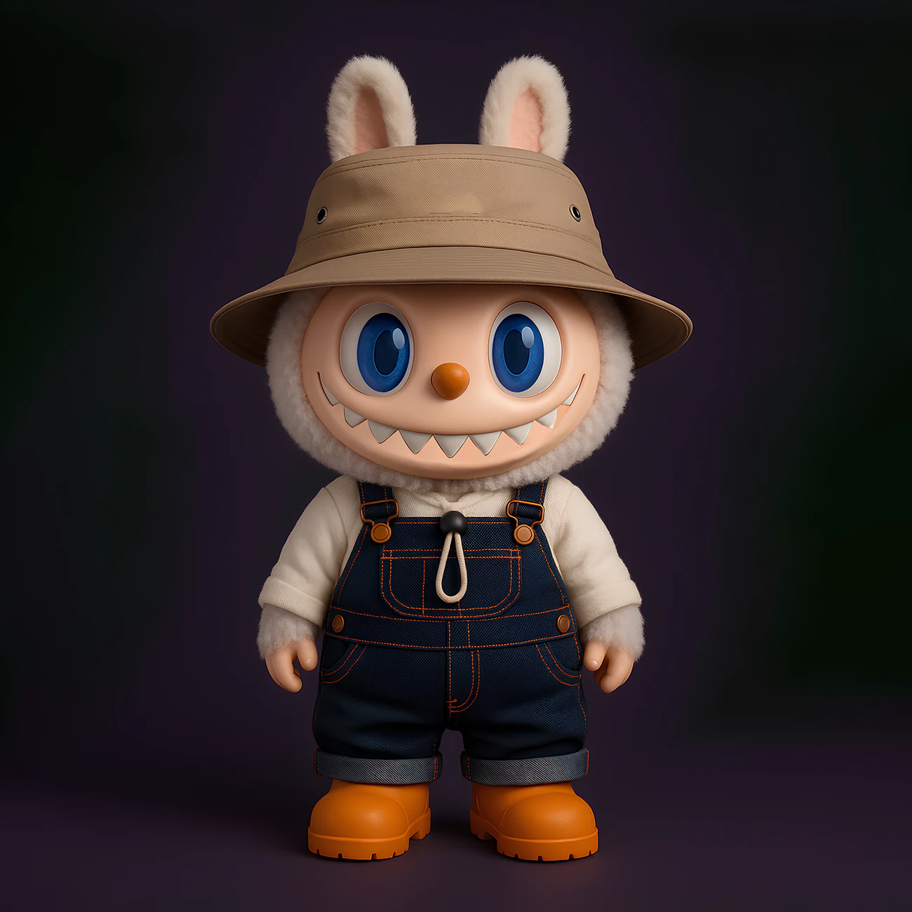 3D Printing Labubu Hat and Overalls The Monsters toy 3D Model .c4d .max .obj .3ds .fbx .stl .blend 