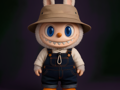 3D Printing Labubu Hat and Overalls The Monsters toy Model 3D