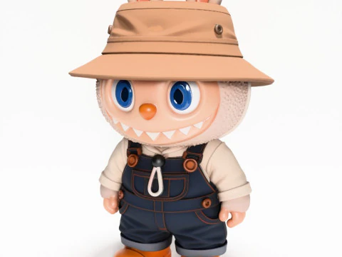 3D Printing Labubu Hat and Overalls The Monsters toy 3D Model