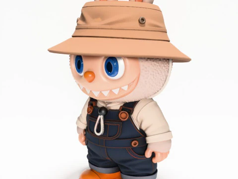 3D Printing Labubu Hat and Overalls The Monsters toy 3D Model