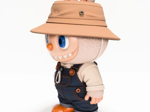 3D Printing Labubu Hat and Overalls The Monsters toy 3D Model