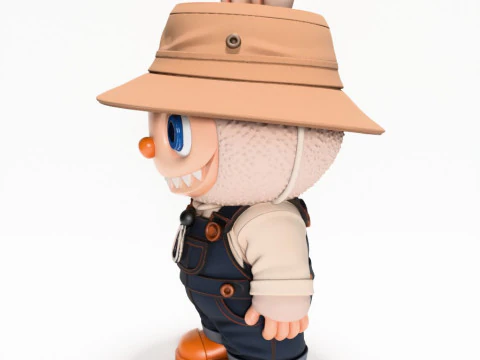 3D Printing Labubu Hat and Overalls The Monsters toy 3D Model