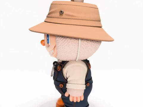 3D Printing Labubu Hat and Overalls The Monsters toy 3D Model