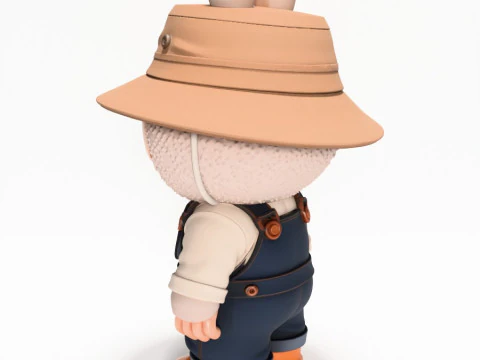 3D Printing Labubu Hat and Overalls The Monsters toy 3D Model