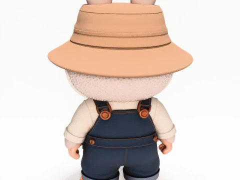 3D Printing Labubu Hat and Overalls The Monsters toy 3D Model