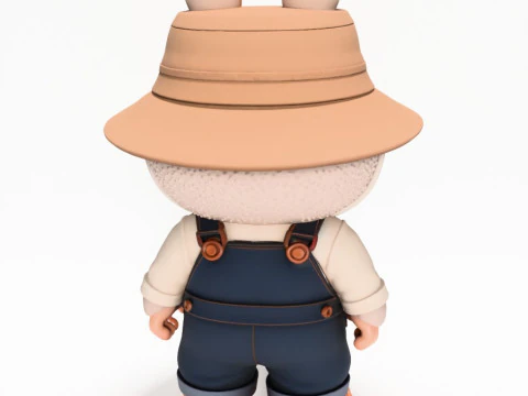 3D Printing Labubu Hat and Overalls The Monsters toy 3D Model