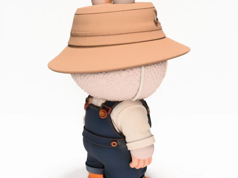 3D Printing Labubu Hat and Overalls The Monsters toy 3D Model