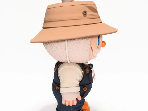 3D Printing Labubu Hat and Overalls The Monsters toy 3D Model