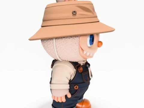 3D Printing Labubu Hat and Overalls The Monsters toy 3D Model