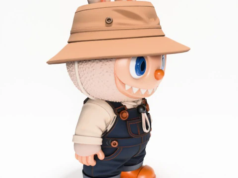 3D Printing Labubu Hat and Overalls The Monsters toy 3D Model