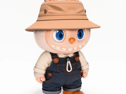 3D Printing Labubu Hat and Overalls The Monsters toy 3D Model