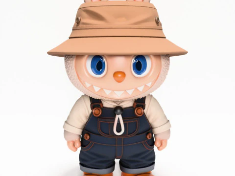 3D Printing Labubu Hat and Overalls The Monsters toy 3D Model