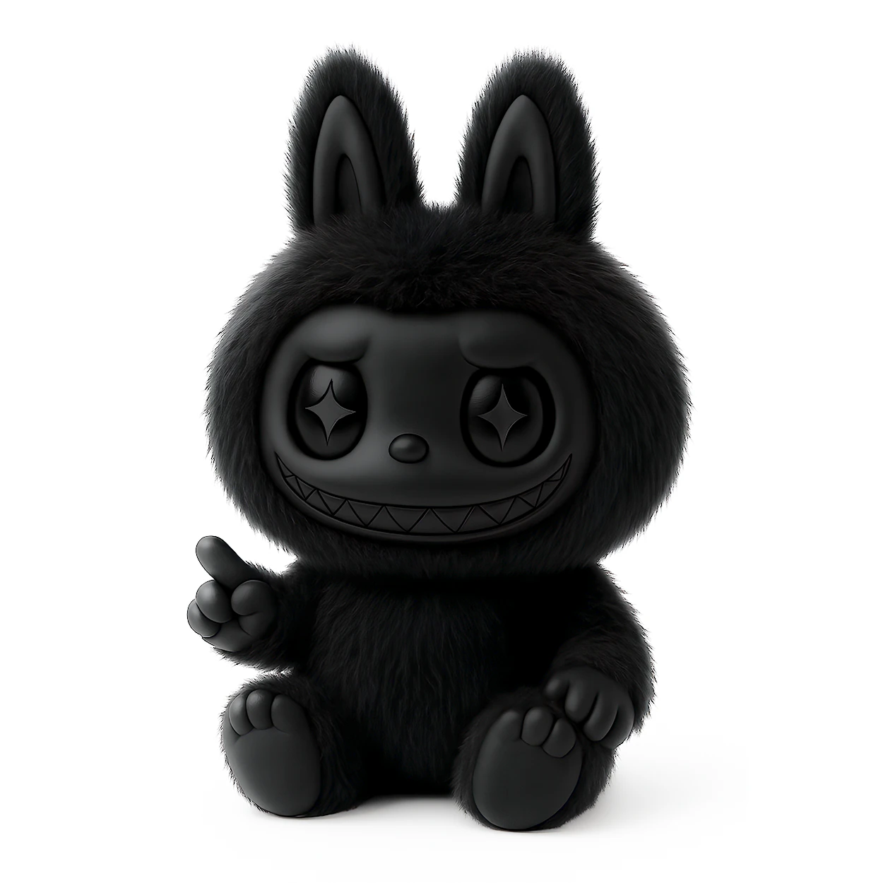 3D Printing Sit Black Labubu The Monsters toy 3D Model .c4d .max .obj .3ds .fbx .stl .blend 
