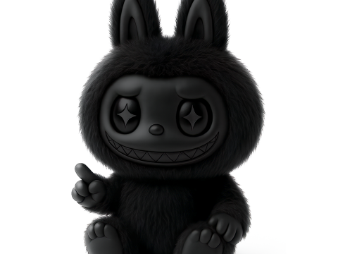 3D Printing Sit Black Labubu The Monsters toy 3D मॉडल