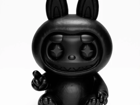 3D Printing Sit Black Labubu The Monsters toy 3D Model