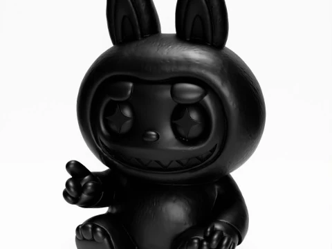 3D Printing Sit Black Labubu The Monsters toy 3D Model
