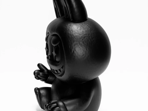 3D Printing Sit Black Labubu The Monsters toy 3D Model