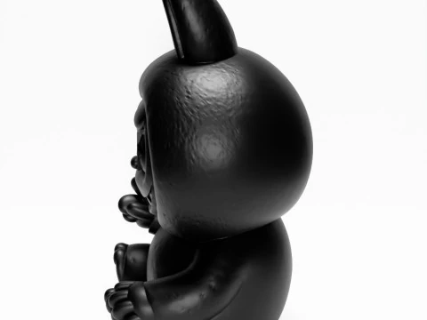 3D Printing Sit Black Labubu The Monsters toy 3D Model